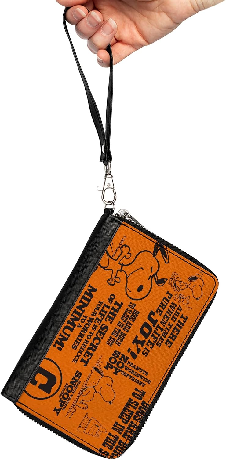 Buckle-Down Peanuts Vegan Leather Zip Around Wallet