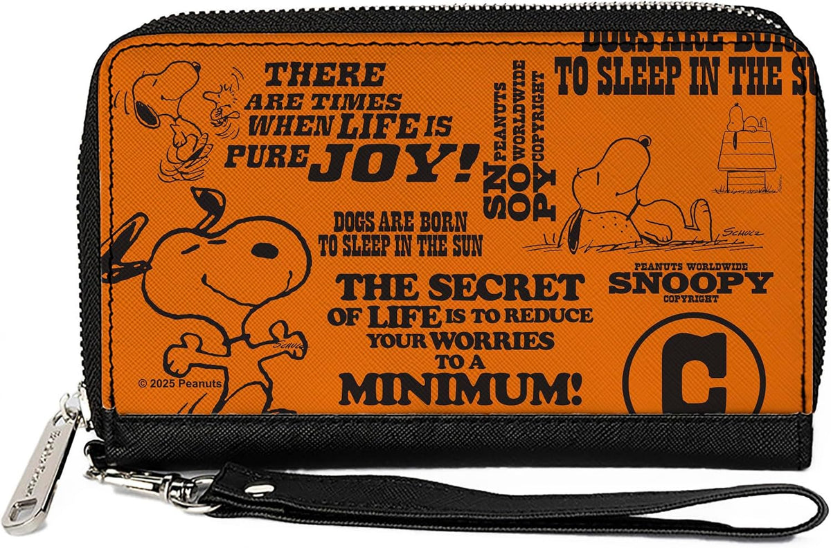 Buckle-Down Peanuts Vegan Leather Zip Around Wallet