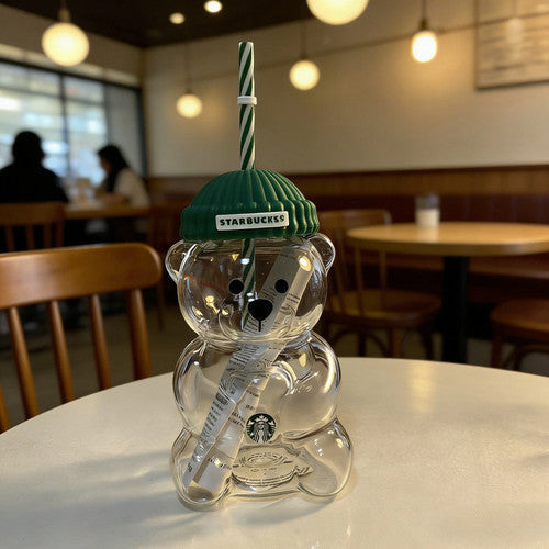 Starbucks Bearista Limited Edition Bear Glass Cold Cup Rare Collectible