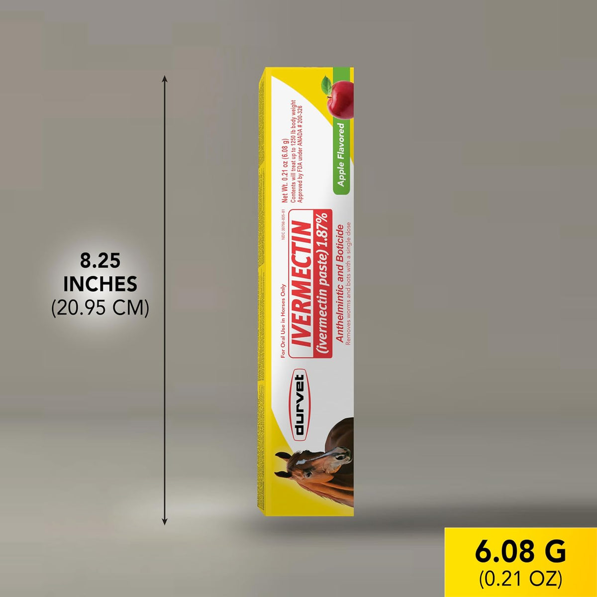 Ivermectin Paste 1.87% Horse Dewormer Apple Flavor 6.08g Oral Syringe