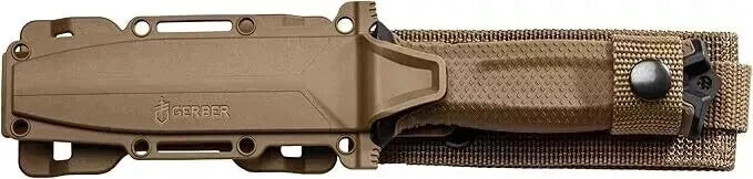 Gerber StrongArm Fixed Blade Knife Plain Edge Coyote Brown Full Tang Survival Knife