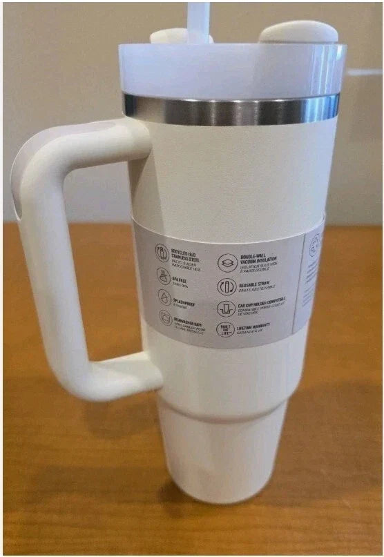 Stanley Quencher H2.0 FlowState Tumbler 30oz Cream Insulated Travel Cup