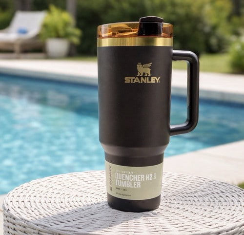 Stanley Quencher H2.0 FlowState 40oz Tumbler Chocolate Gold Factory Sealed