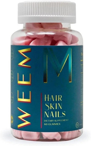 WEEM Hair Skin Nails Gummies Vegan Biotin Vitamins Healthy Hair Support